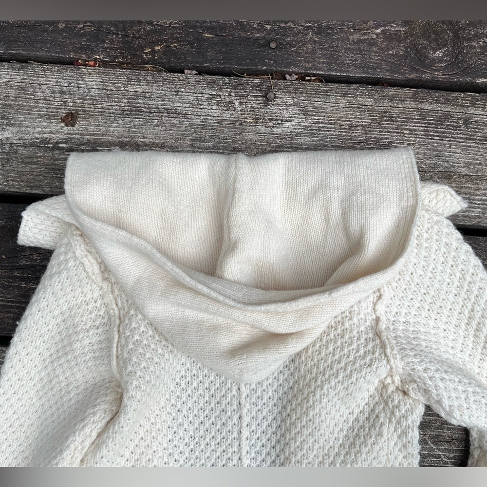 Lucky Brand Wool Blend Duster with Hood Cream color XS - Picture 6 of 6